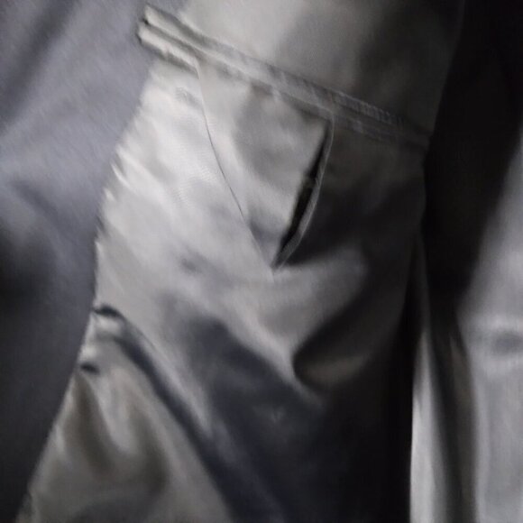 Navy Wool Blend Blazer Gun Metal Crest Buttons&Welted Flap Front Pockets Sz38 - Picture 8 of 9